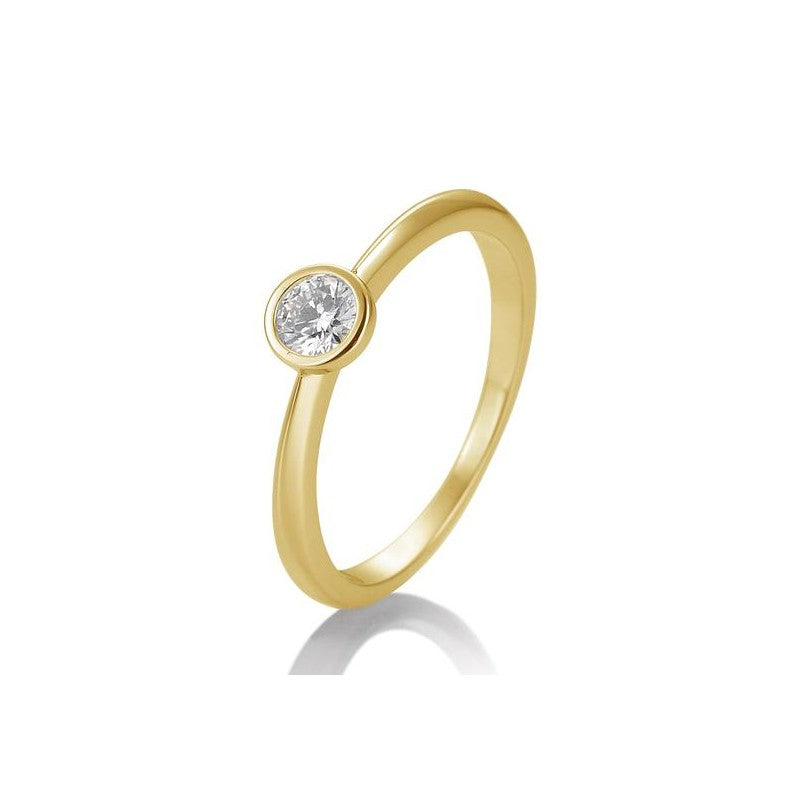 Verlobungsring Zarge mit Brillant in Gold oder Platin